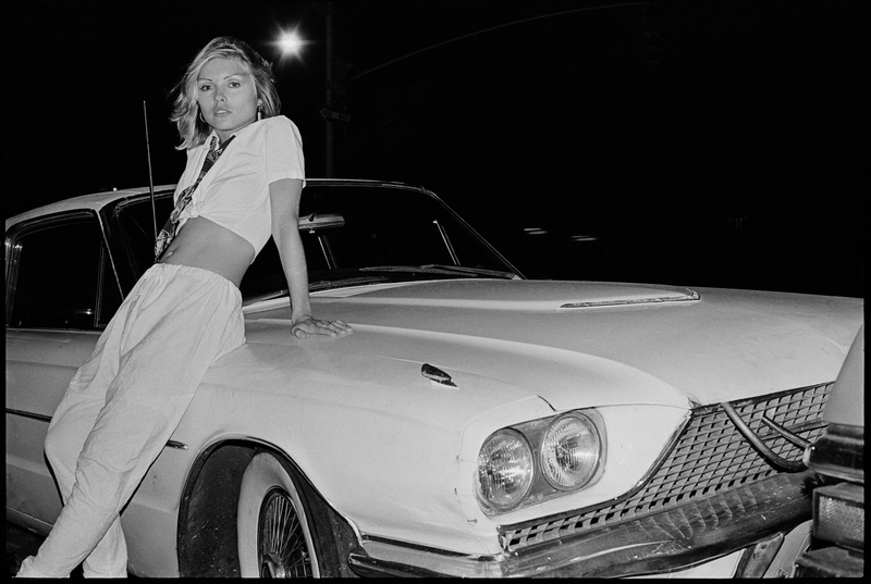 Debbie Harry with white car, New York City, 1977