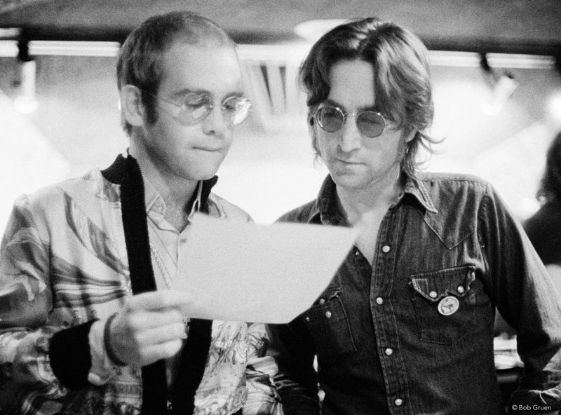 Elton John & John Lennon, NYC - 1974, photographed by Bob Gruen.