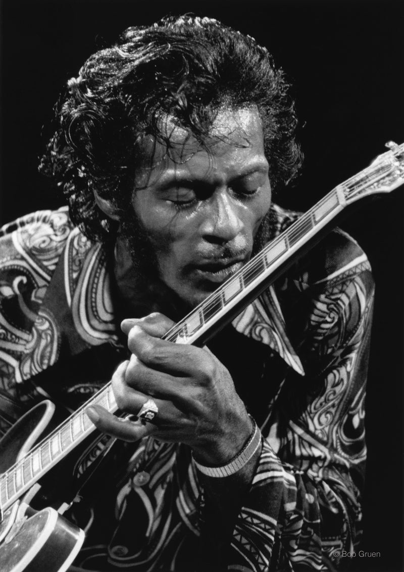 Chuck Berry, MSG, NYC. October 15, 1971, photographed by Bob Gruen.