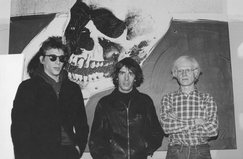 Richard Hell, Andy Warhol and Legs McNeil, New York City, 1976, photograph by Roberta Bayley.