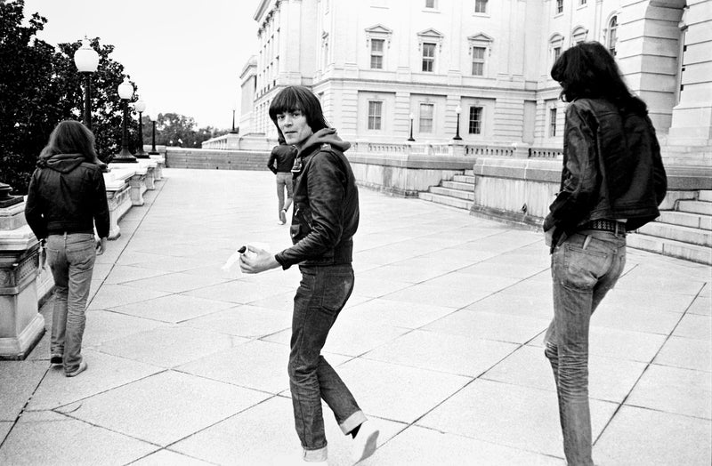 Ramones, photographed by Danny Fields, Supreme Court of the United States, Washington DC, 1976