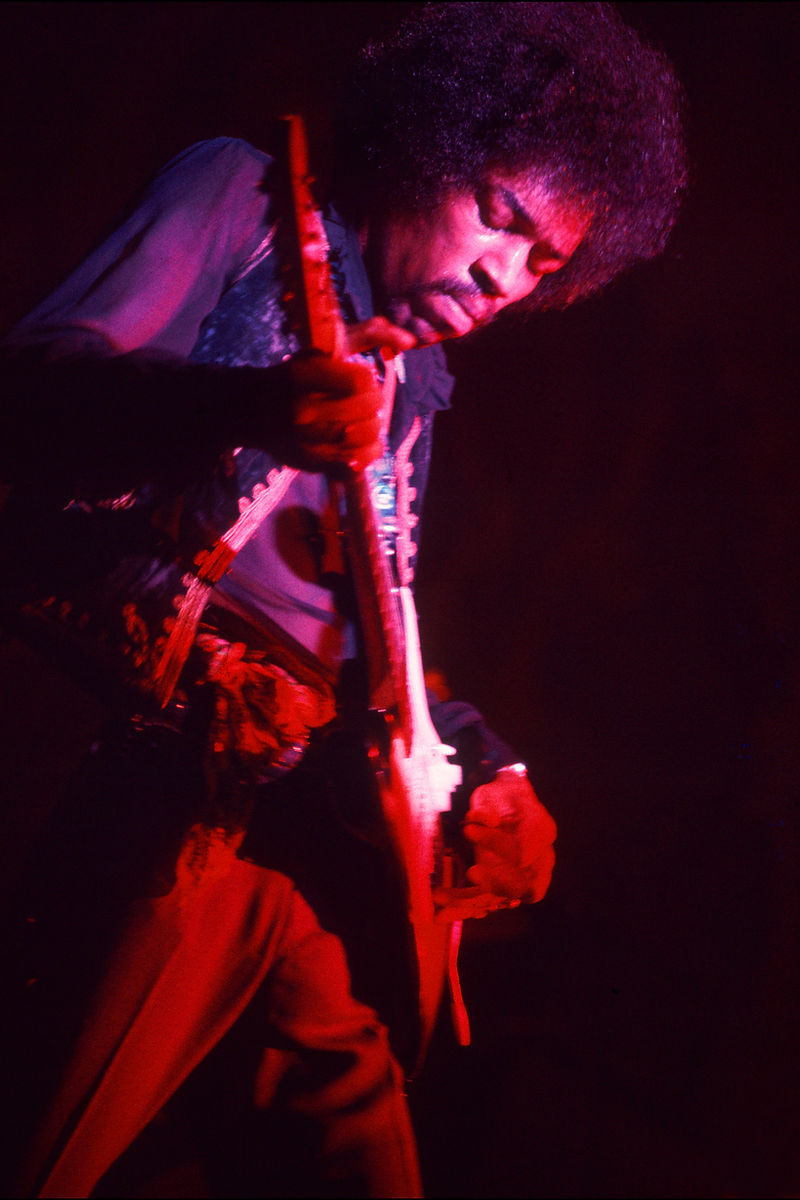 Jimi Hendrix, Winterland, San Francisco, CA, 1968, photographed by Allan Tannenbaum.