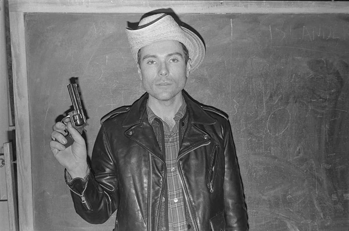 Glenn O'Brien on the set of "TV Party", New York City, c. 1979