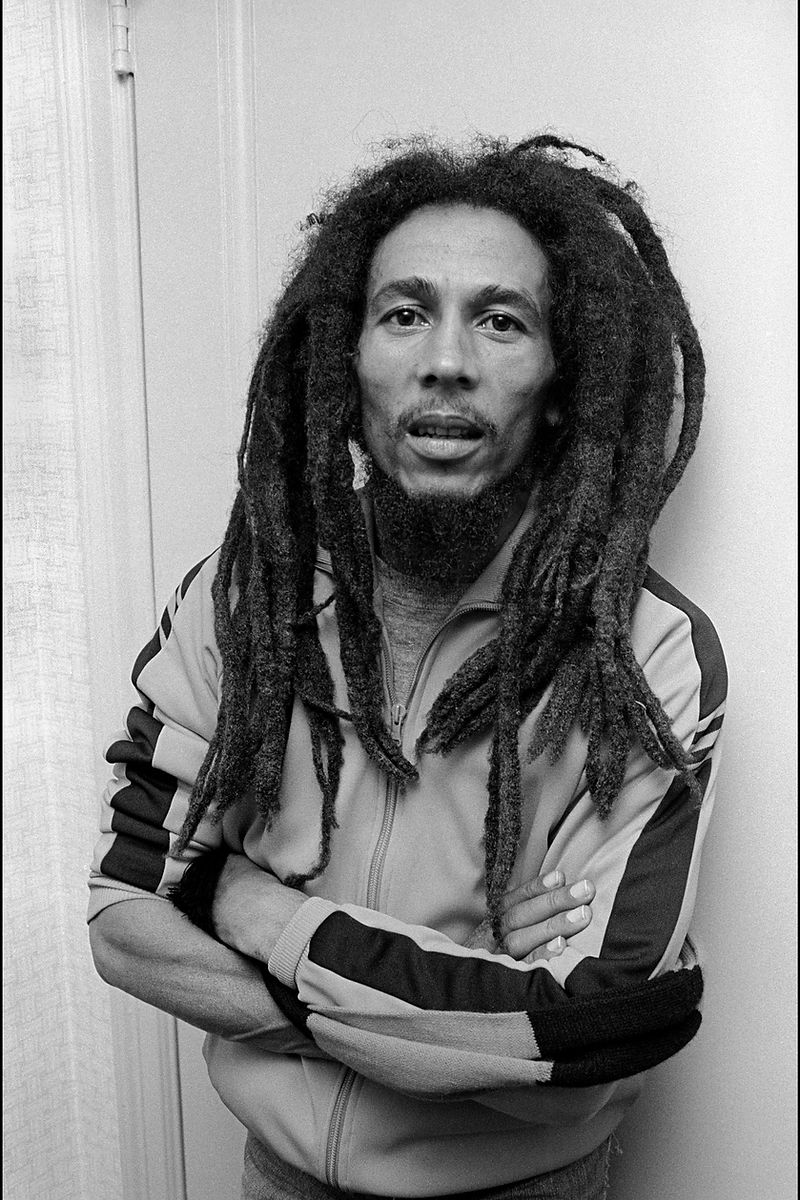 Bob Marley, NYC, 1979, photographed by Allan Tannenbaum.