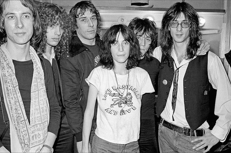 Patti Smith Group and John Cale, The Bottom Line, NYC, 1975, photographed by Allan Tannenbaum.