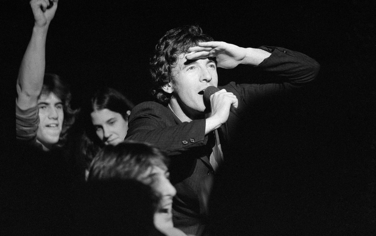 Bruce Springsteen Performing Live, Canada, 1978, photographed by Patrick Harbron.