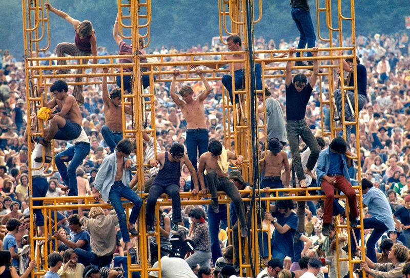 The sound tower at Woodstock, Bethel, New York, 1969