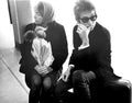Bob Dylan and Joan Baez at the airport in Buffalo, New York, 1964, photograph by Daniel Kramer