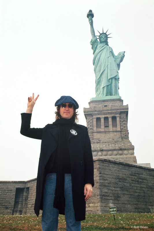 John Lennon. Statue of Liberty, NYC. October 30, 1974