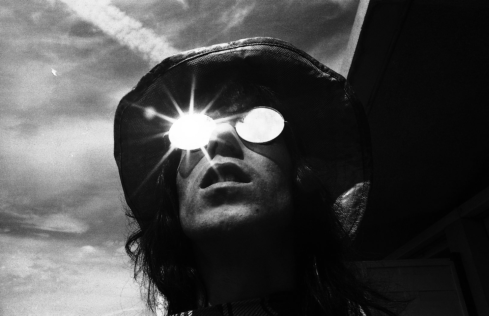 Keith Richards in mirror glasses before The Rolling Stones’ Hyde Park concert, London, 1969 – photograph by Michael Cooper.