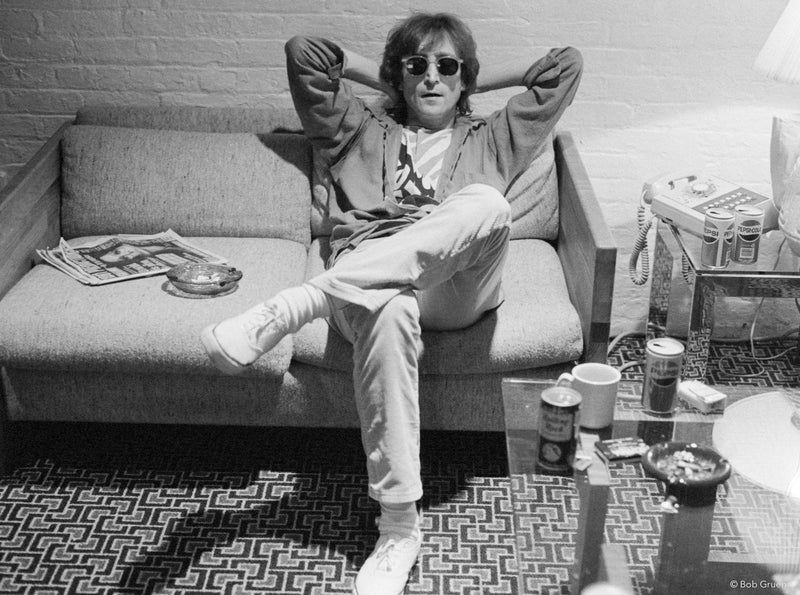 John Lennon. Hit Factory, NYC, 1980, photographed by Bob Gruen.