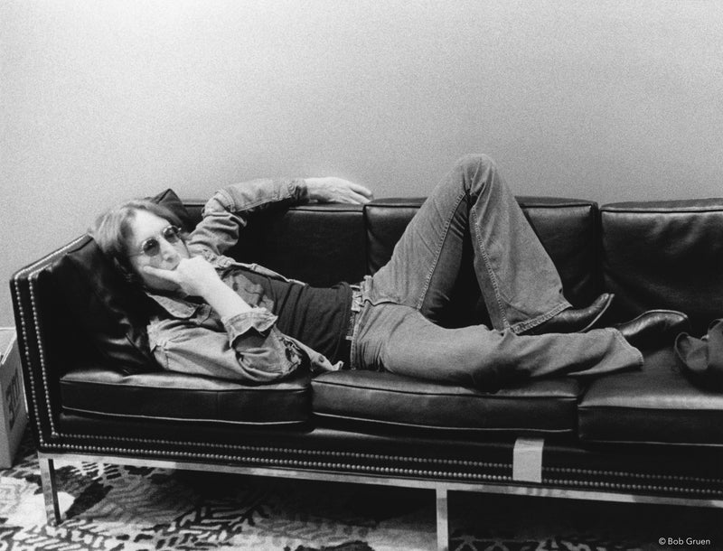 John Lennon. The Record Plant, NYC, 1974, photographed by Bob Gruen.