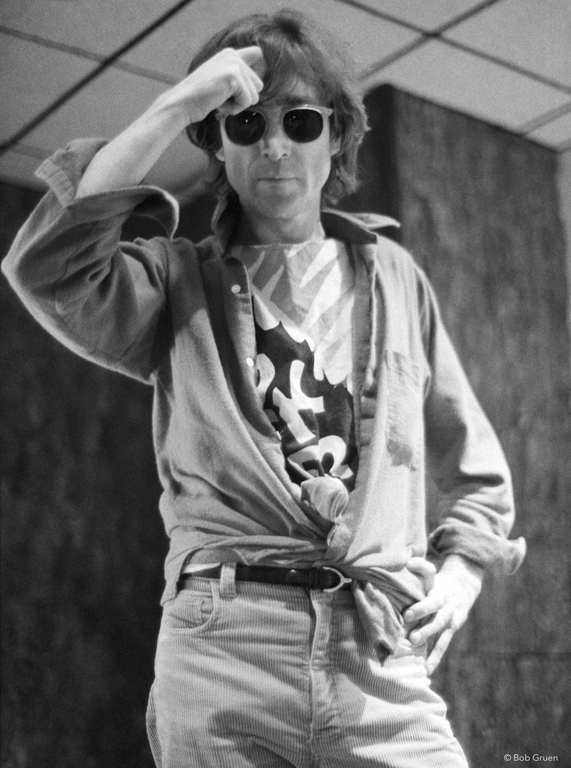 John Lennon. Hit Factory, NYC, 1980, photographed by Bob Gruen.