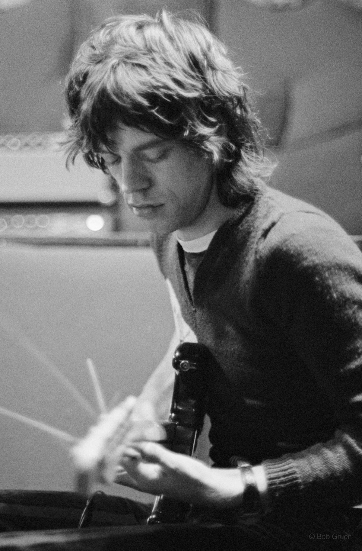 Mick Jagger, Record Plant, NYC. October 1972, photographed by Bob Gruen.