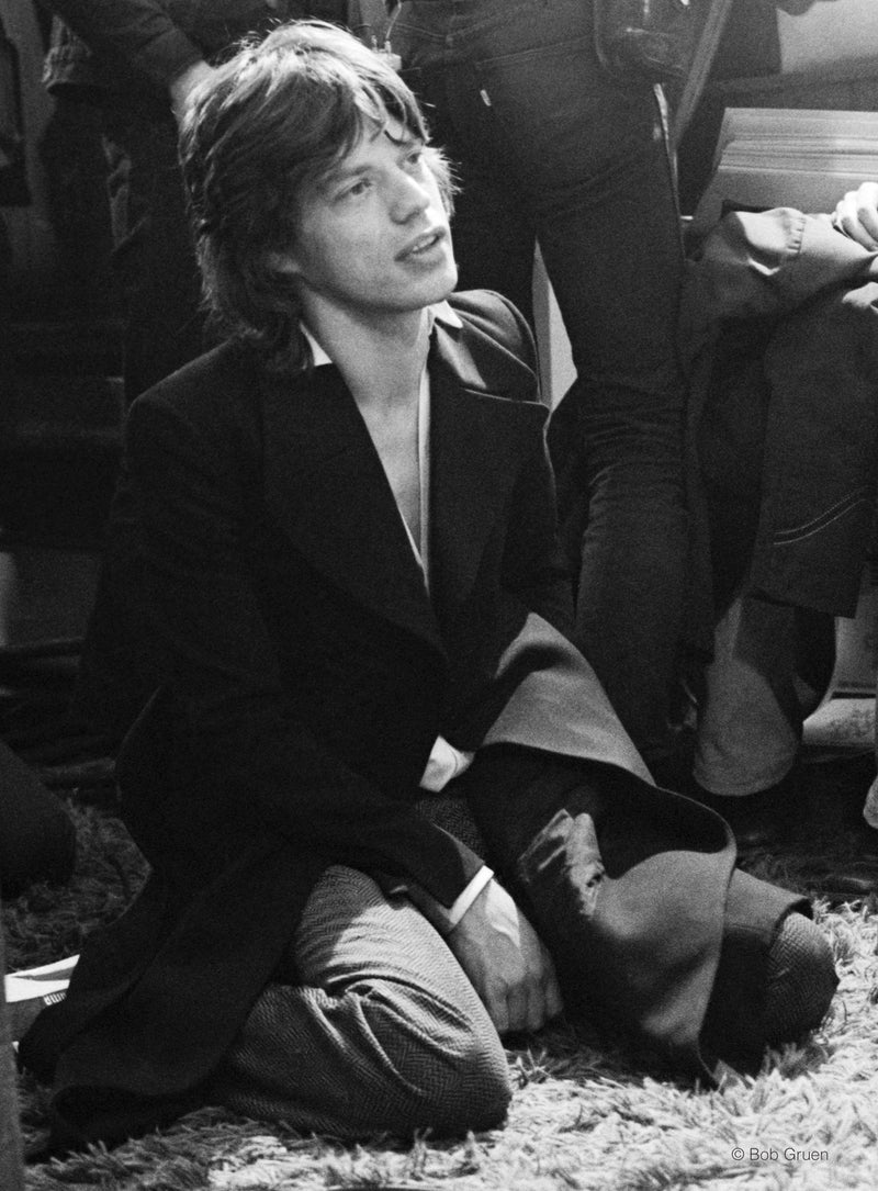 Mick Jagger, The Record Plant, NYC. May 7, 1972, photographed by Bob Gruen.