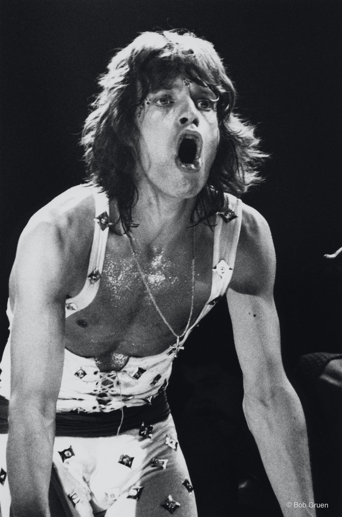 Mick Jager. MSG, NYC. July 24, 1972, photographed by Bob Gruen.
