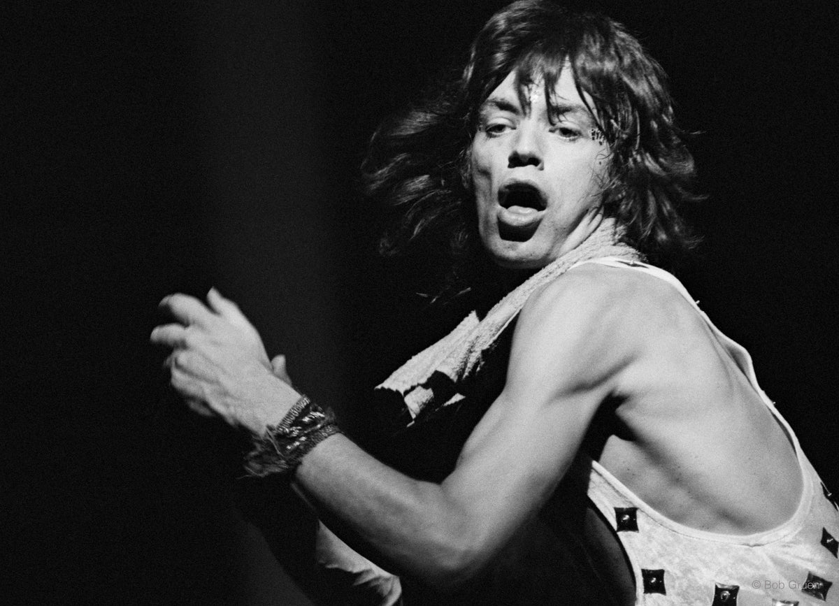 Mick Jagger, MSG, NYC. July 24, 1972, photographed by Bob Gruen.