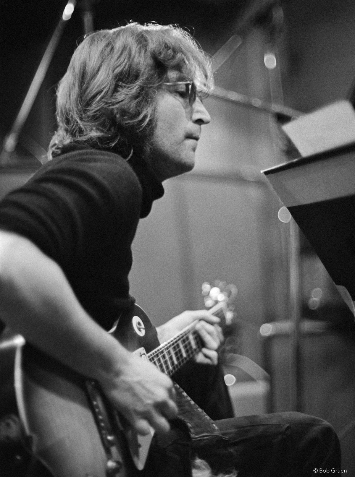John Lennon. Record Plant, New York City, 1972, photographed by Bob Gruen.
