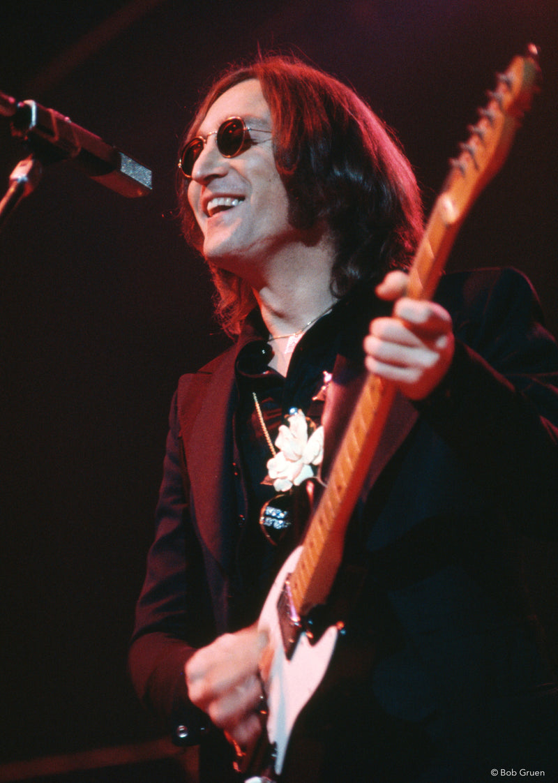 John Lennon. Madison Square Garden, NYC, 1974, photographed by Bob Gruen.