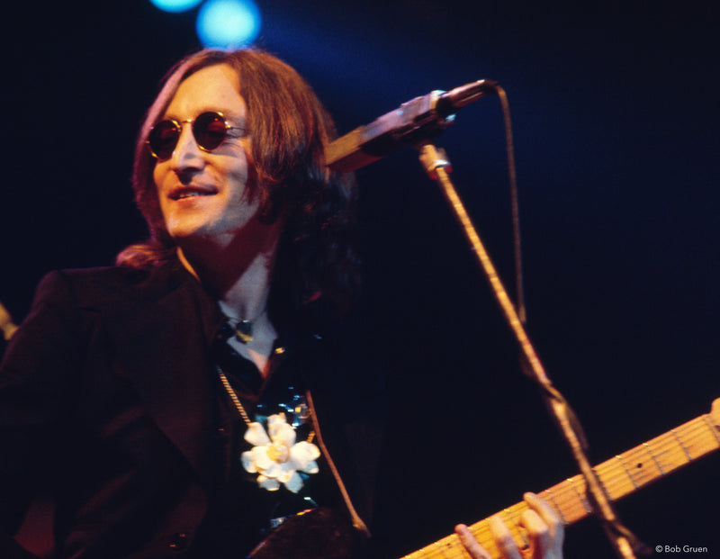 John Lennon. Madison Square Garden, NYC, 1974, photographed by Bob Gruen.