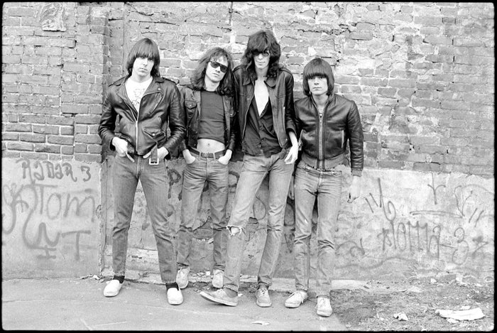 Ramones, New York City, 1976, photographed by Roberta Bayley.
