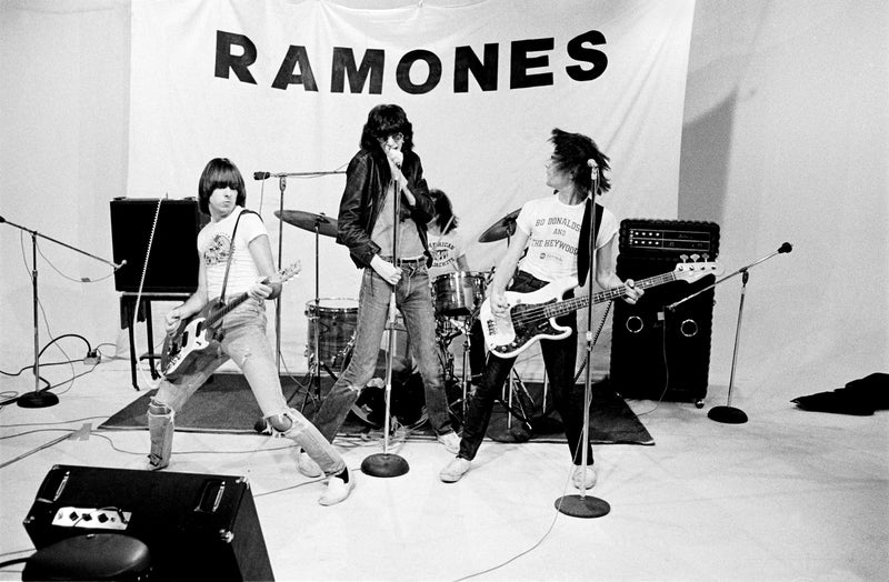 Ramones, photographed by Danny Fields, MPCS TV Studios, London, 1976