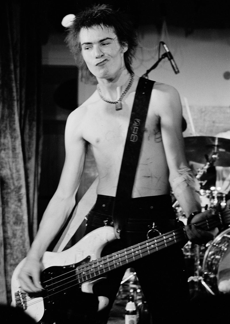 Sid Vicious smiling backstage in Dallas, 1978 — photographed by Roberta Bayley.