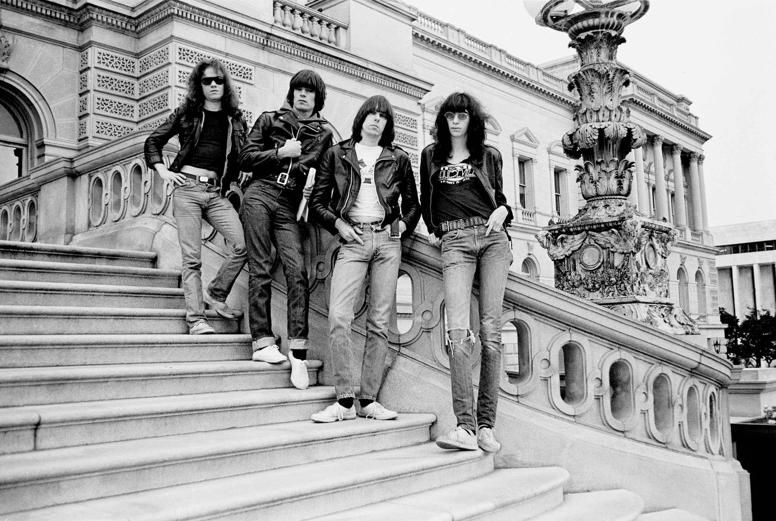 Ramones, photographed by Danny Fields, Supreme Court of the United States, Washington DC, 1976 (IV)