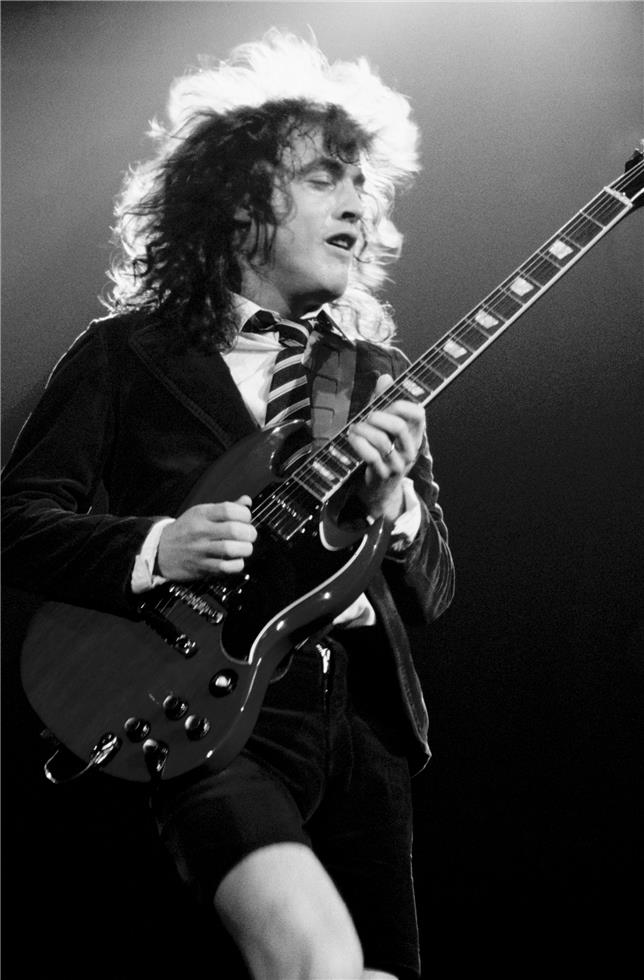 Angus Young Close-Up, 1981, photographed by Patrick Harbron.