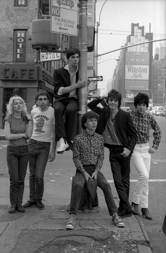 Blondie, band portrait, New York City, 1978, photographed by Roberta Bayley.