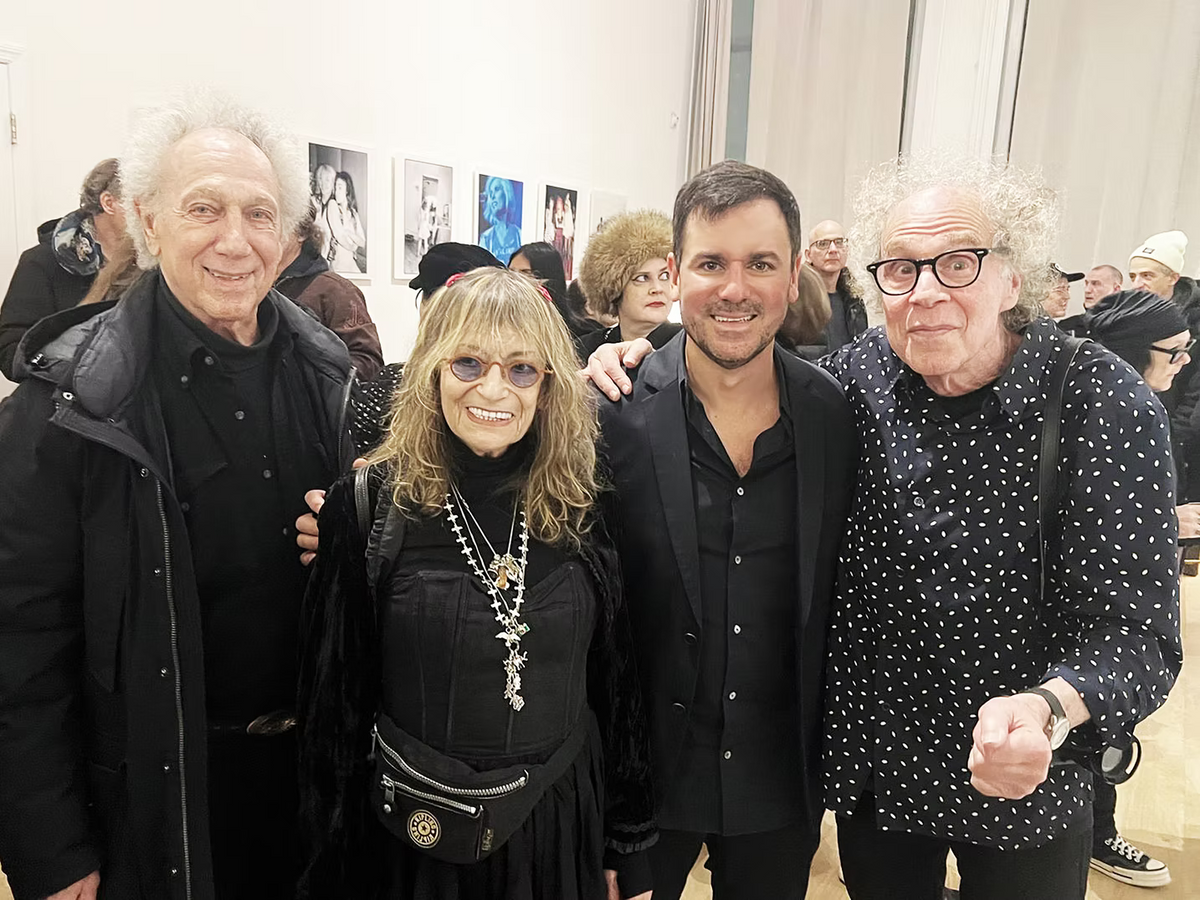 Bob Gruen, Marcia Resnick, Sebastian Alderete and David Godlis at The Music Photo Gallery Exhibition in Soho, New York, 2025