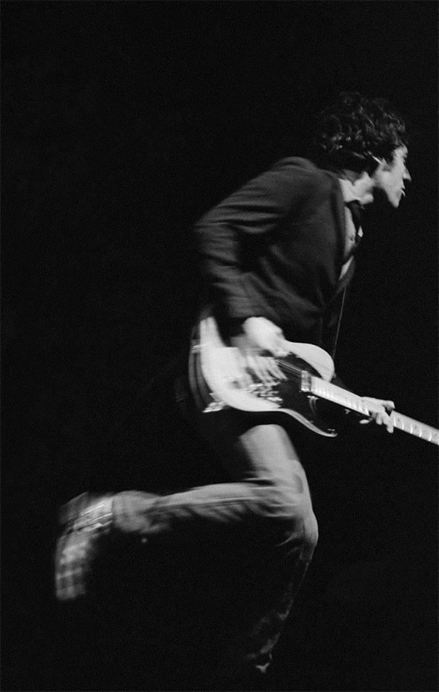 Bruce Springsteen Jumping, 1978, photographed by Patrick Harbron.