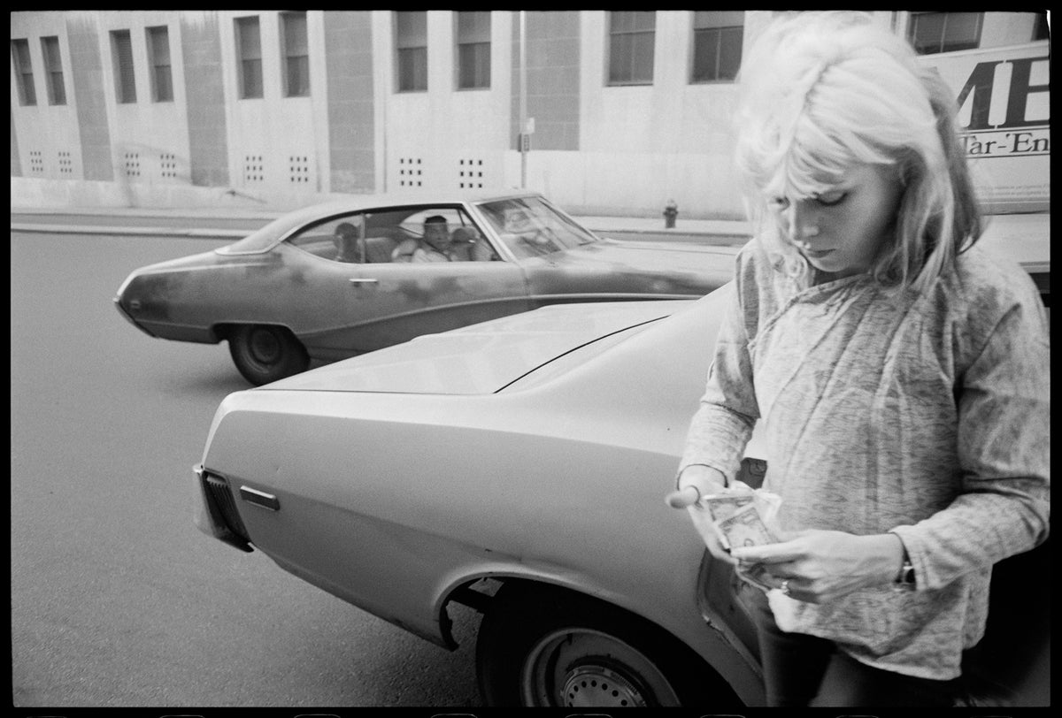 Debbie Harry black and white portrait photographed in New York City, 1977 by Chris Stein