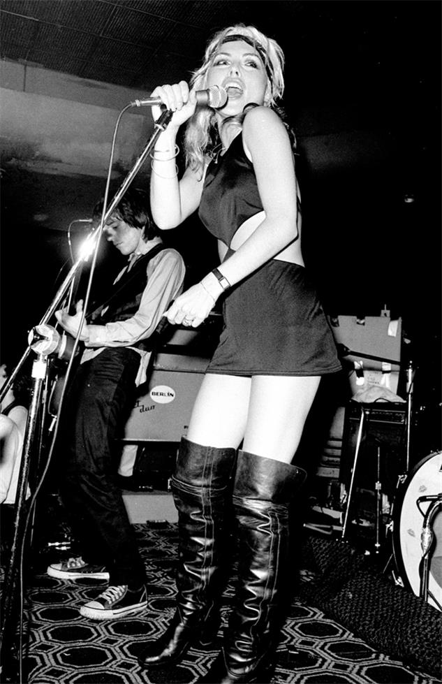 Debbie Harry Performing with Blondie, 1978, photographed by Patrick Harbron.
