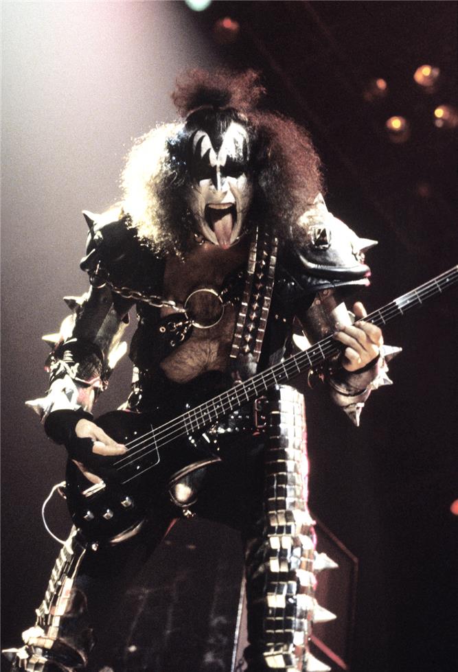 Gene Simmons, KISS, 1979, photographed by Patrick Harbron.