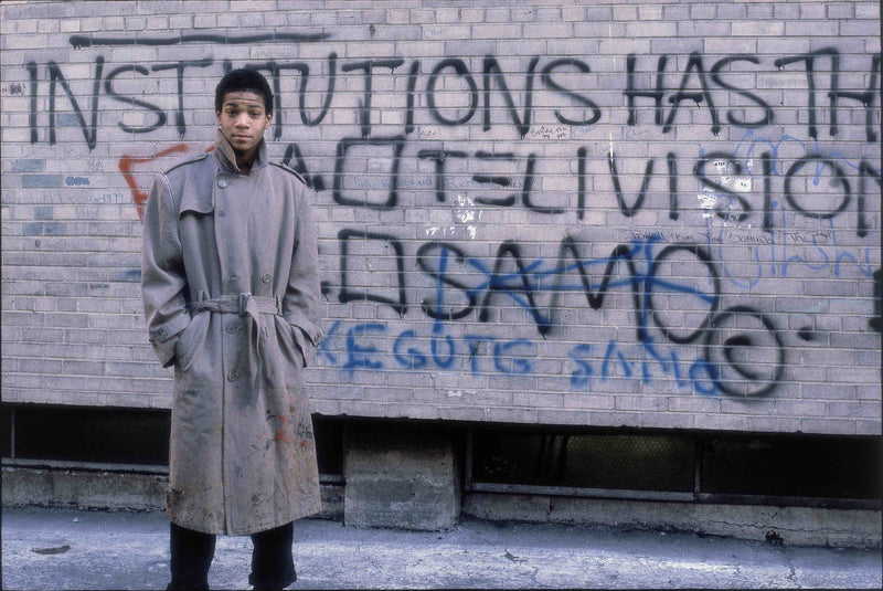 Jean-Michel Basquiat with green superball, New York City, c. 1980