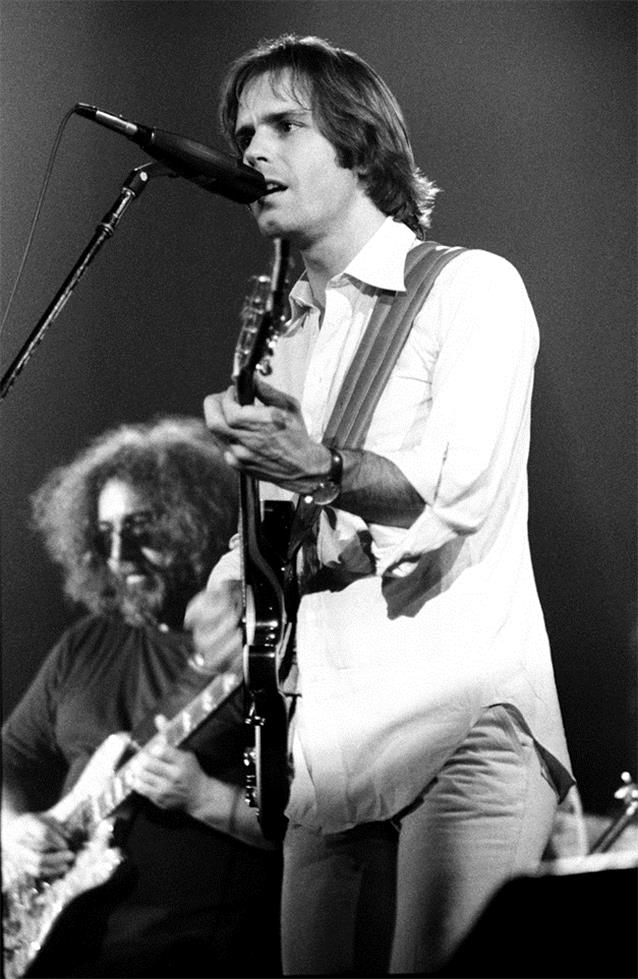 Jerry Garcia and Bob Weir, 1977, photographed by Patrick Harbron.