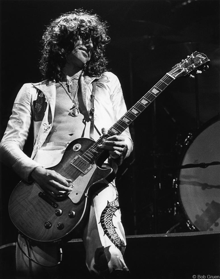 Jimmy Page, Led Zeppelin, Madison Square Garden, New York City, photographed by Bob Gruen, 1977