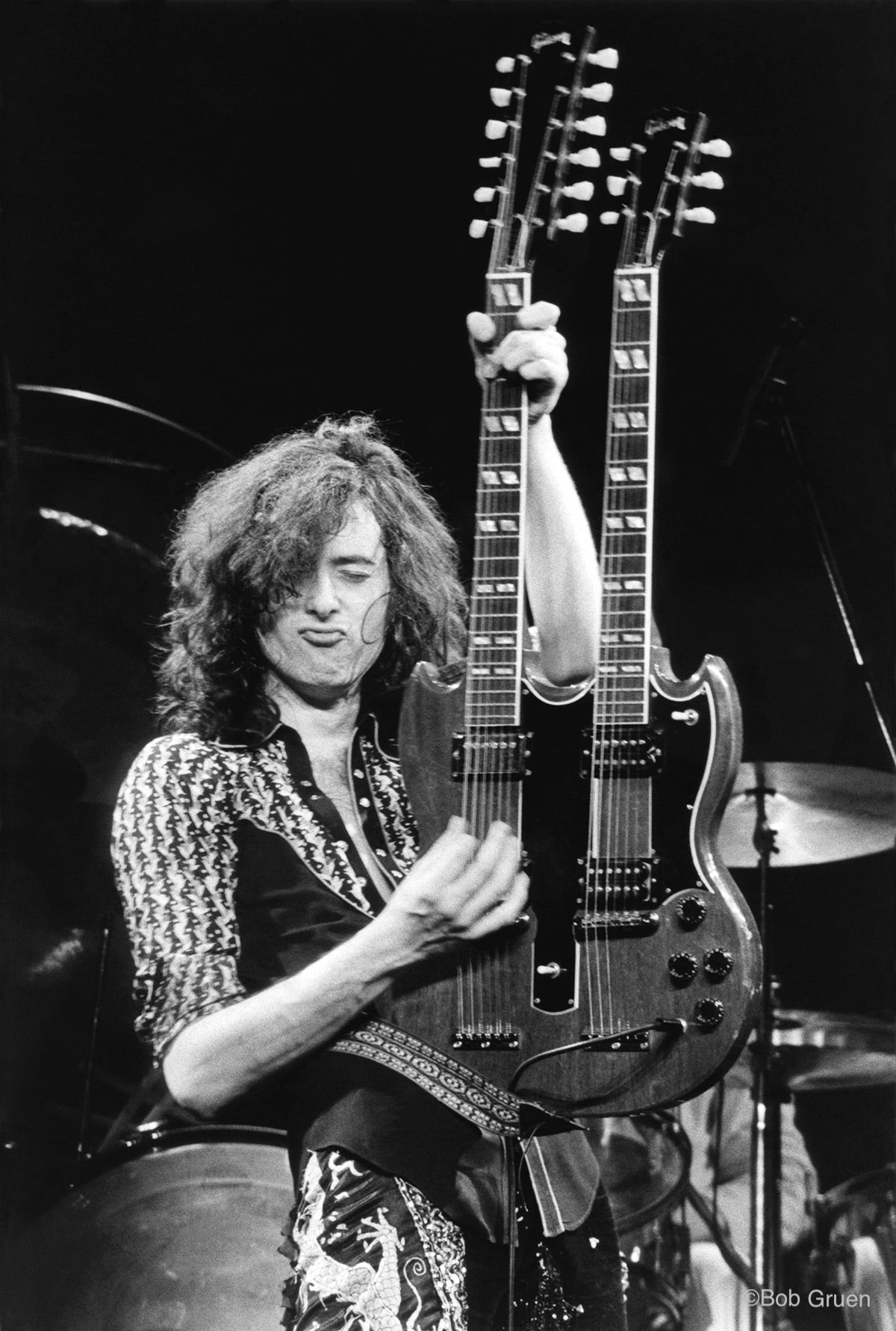 Jimmy Page of Led Zeppelin in New York City, 1975, photographed by Bob Gruen.