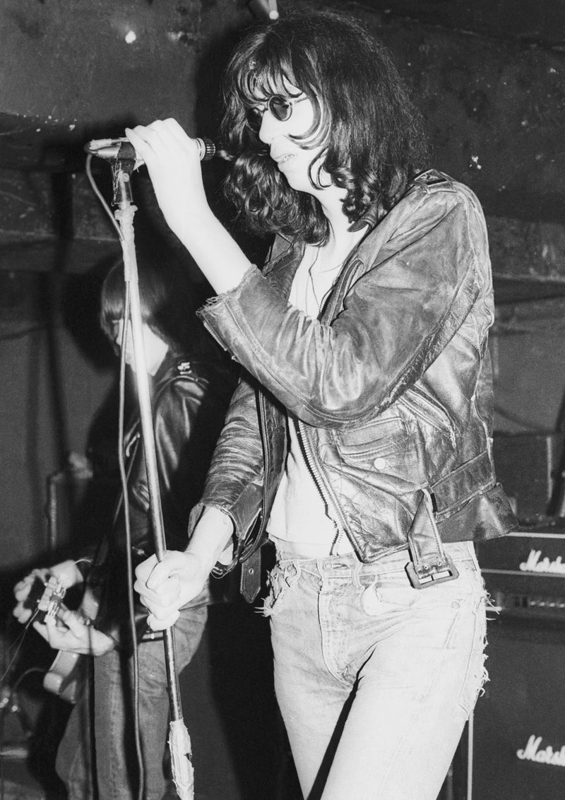 Joey Ramone performing live, London 1978, photographed by Ian Dickson.