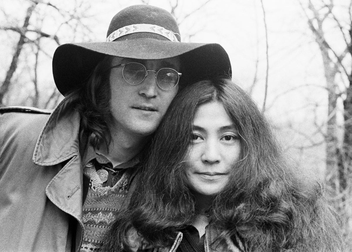 John Lennon and Yoko Ono in Central Park, New York City, 1973. Photograph by Bob Gruen.