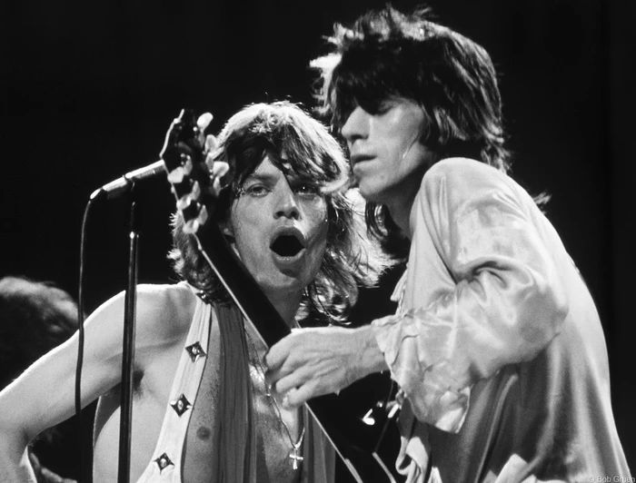 Mick Jagger with Keith Richards, Baton Rouge, LA, 1975
