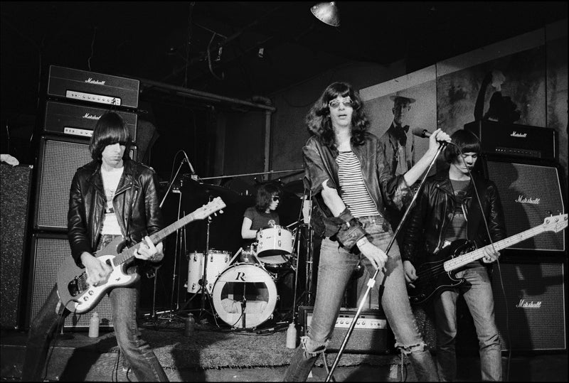 Ramones, CBGB, New York City, 1977, photographed by Allan Tannenbaum.