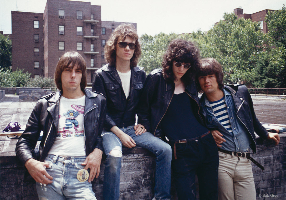 Ramones, Forest Hills, New York, 1975, photographed by Bob Gruen.