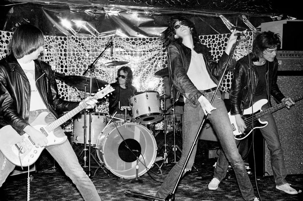 Ramones, photographed by Danny Fields, Phase V Club, New Jersey, 1976