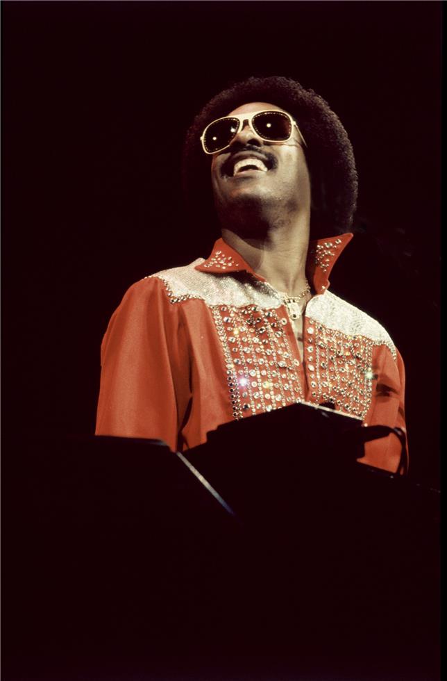Stevie Wonder, 1982, photographed by Patrick Harbron.