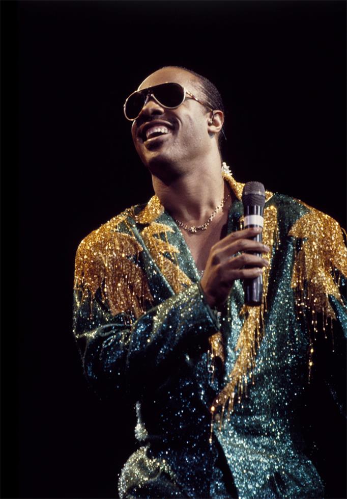 Stevie Wonder, 1986, photographed by Patrick Harbron.