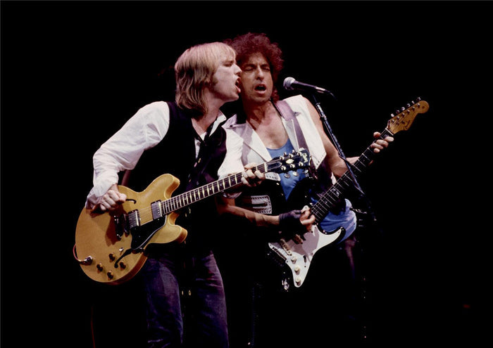 Tom Petty and Bob Dylan, 1986, photographed by Patrick Harbron.